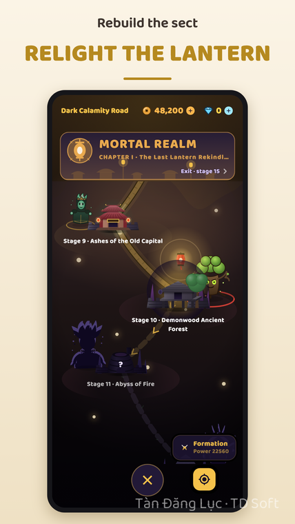 The Dark Calamity road — the stage map by chapter